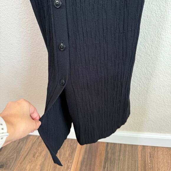 Open Edit Long Sleeve Ribbed Collared Dress Black Goth Grunge Emo Women size LG - Picture 4 of 7